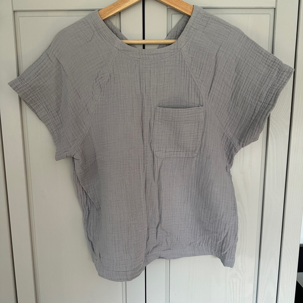 Madewell Lightspun Renwood Button-Back Top NE240 S